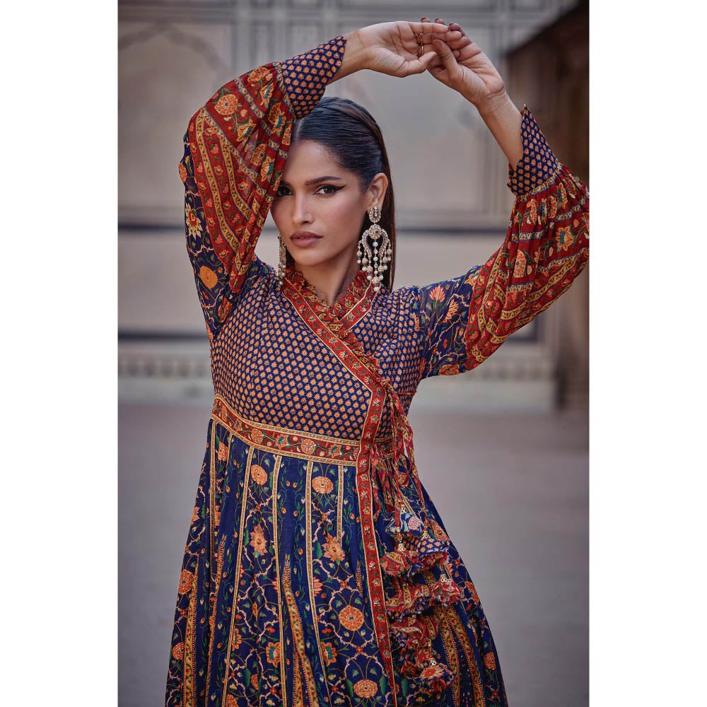 KALISTA Blue Iras Angrakha with Churidar (Set of 2)