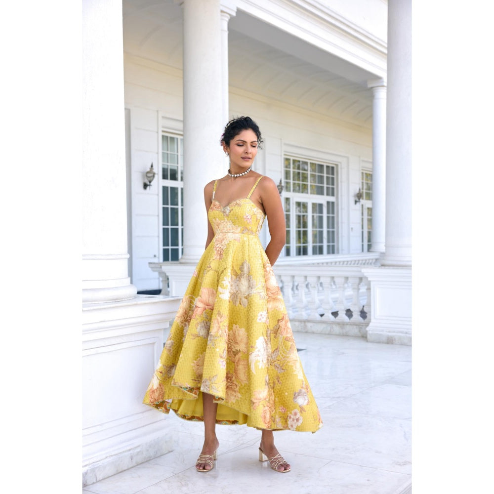 KALISTA Yellow Midi Dress