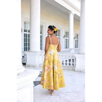 KALISTA Yellow Midi Dress