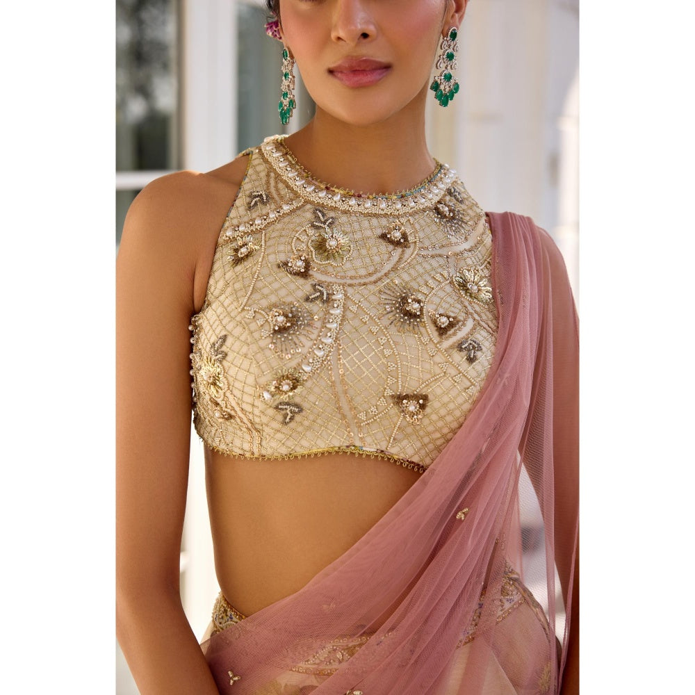 KALISTA White Lehenga with Blouse and Dupatta