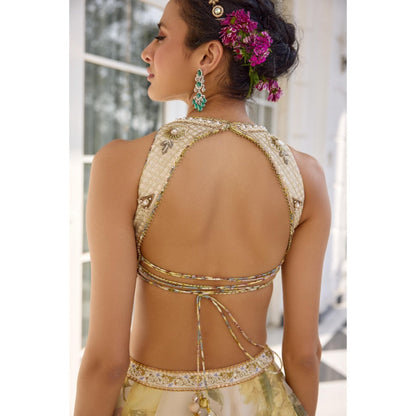 KALISTA White Lehenga with Blouse and Dupatta