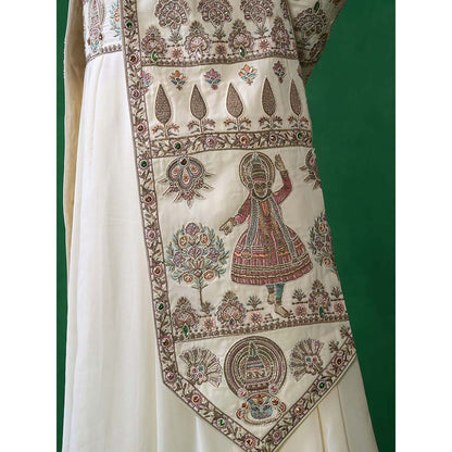 KALPRAAG Off White Georgette Sherwani Set