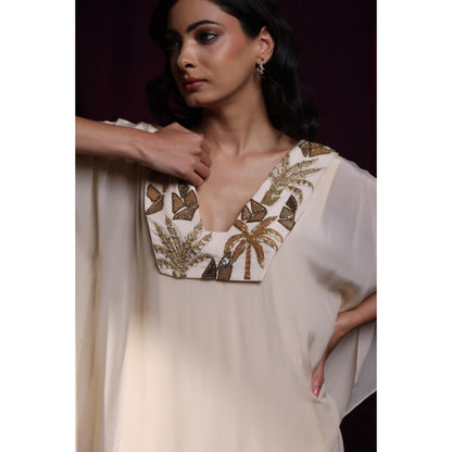 Kanika Verma Ivory Kaftan Dress