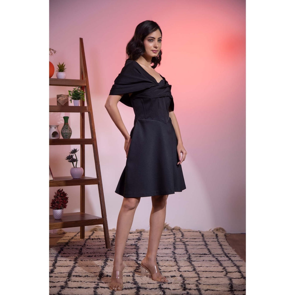 Kanika Verma Black Off Shoulder Dress