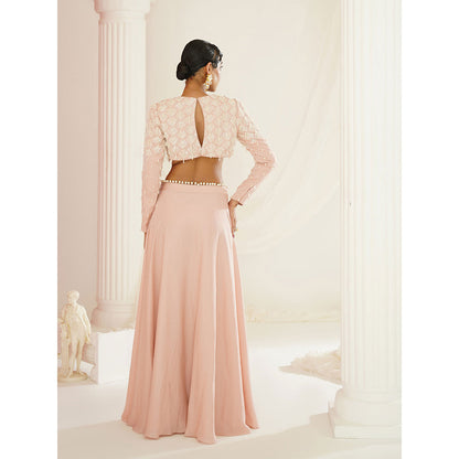 Kapda Dori Blush Pink Embellished Skirt with Blouse and Dupatta (Set of 3)
