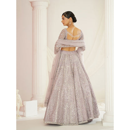 Kapda Dori Lavender Embellished Blouse with Lehenga and Dupatta (Set of 3)