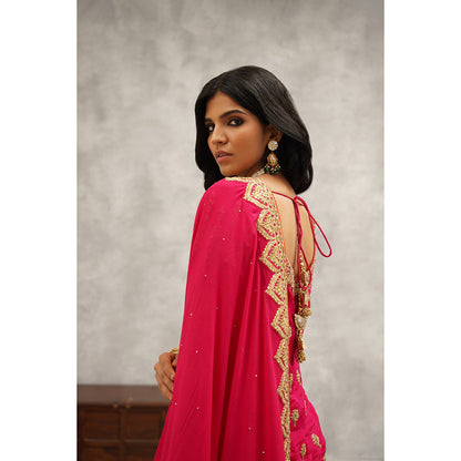 Kapda Dori Pink Embroidered Sharara with Kurta and Dupatta (Set of 3)