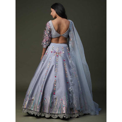Arpita Sulakshana Sun Flower Hand painted Lehenga (Set of 3)