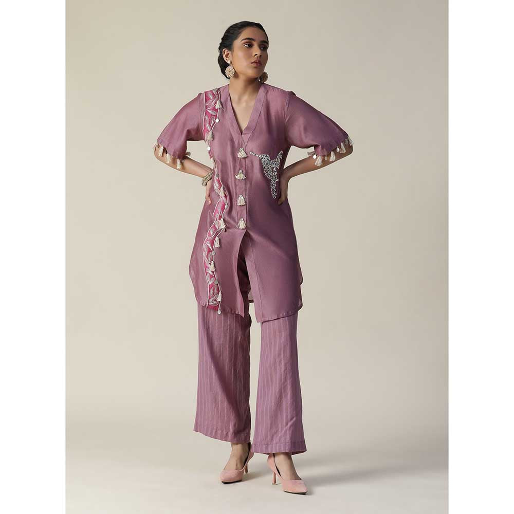 Arpita Sulakshana Rosy Mauve Hand Painted Embroidered Co-Ord (Set of 2)
