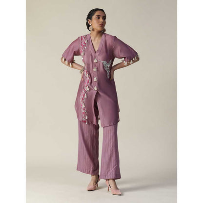 Arpita Sulakshana Rosy Mauve Hand Painted Embroidered Co-Ord (Set of 2)