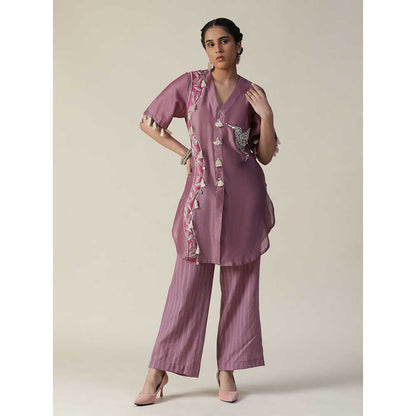 Arpita Sulakshana Rosy Mauve Hand Painted Embroidered Co-Ord (Set of 2)