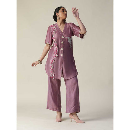 Arpita Sulakshana Rosy Mauve Hand Painted Embroidered Co-Ord (Set of 2)