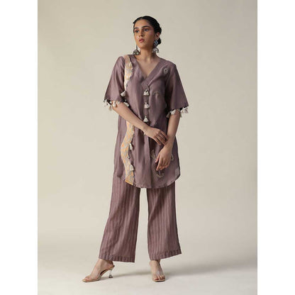 Arpita Sulakshana Deep Taupe Hand Painted Embroidered Co-Ord (Set of 2)
