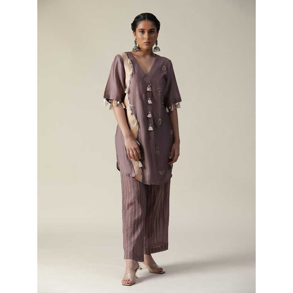 Arpita Sulakshana Deep Taupe Hand Painted Embroidered Co-Ord (Set of 2)