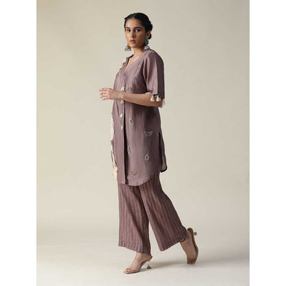 Arpita Sulakshana Deep Taupe Hand Painted Embroidered Co-Ord (Set of 2)