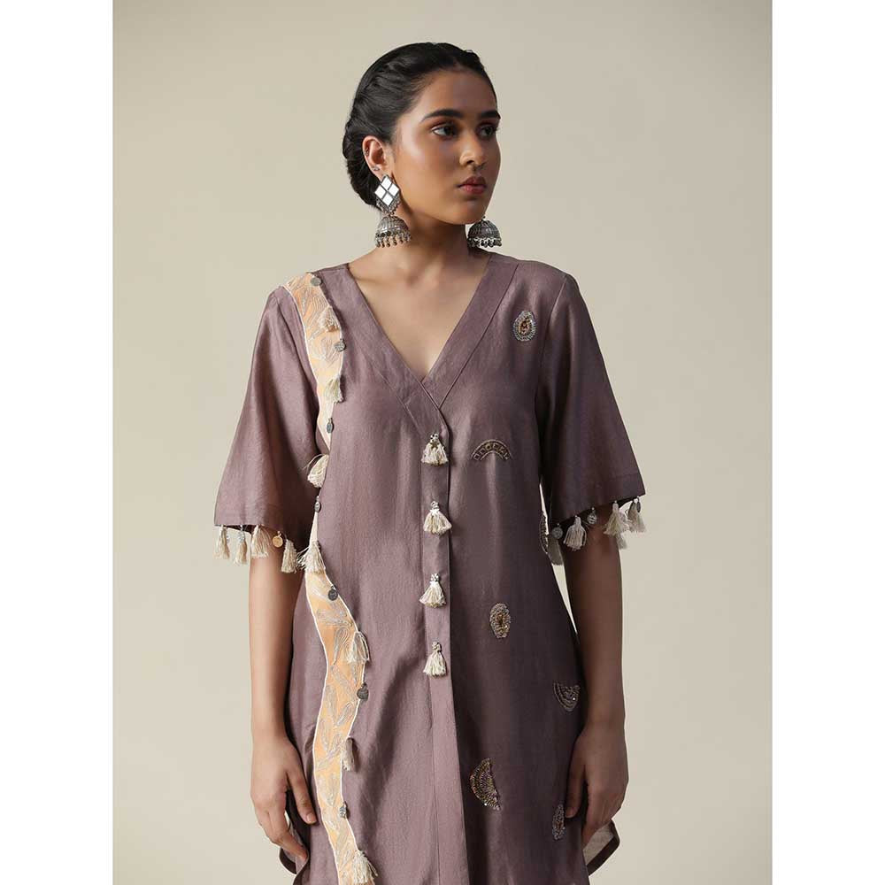 Arpita Sulakshana Deep Taupe Hand Painted Embroidered Co-Ord (Set of 2)