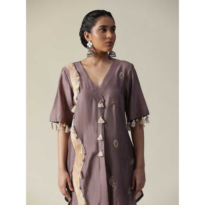 Arpita Sulakshana Deep Taupe Hand Painted Embroidered Co-Ord (Set of 2)