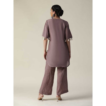 Arpita Sulakshana Deep Taupe Hand Painted Embroidered Co-Ord (Set of 2)
