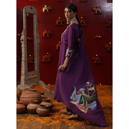Arpita Sulakshana Purple Krishna Shringaar Kurta with Churidar and Dupatta (Set of 3)