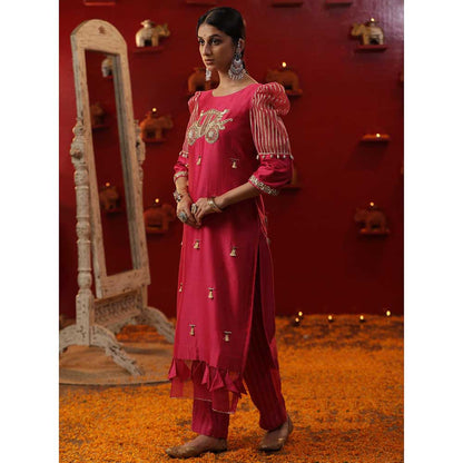 Arpita Sulakshana Pink Baghi Signature Kurta with Pant and Dupatta (Set of 3)