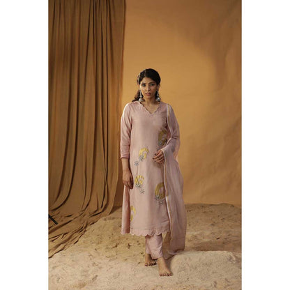 Arpita Sulakshana Baby Pink Foil Painted Suit (Set of 3)