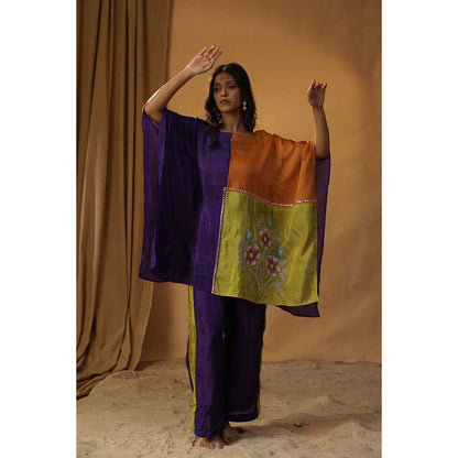 Arpita Sulakshana Multi-Color Floral Block Print Kaftan with Pant (Set of 2)
