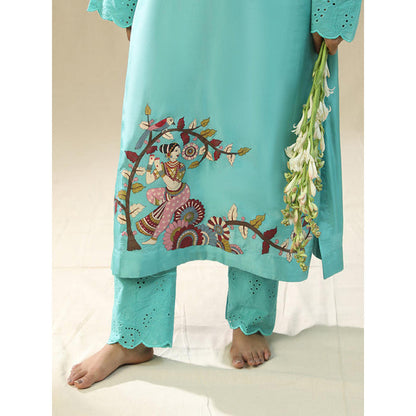 Arpita Sulakshana Green Butterfly Block Print Co-Ord Set