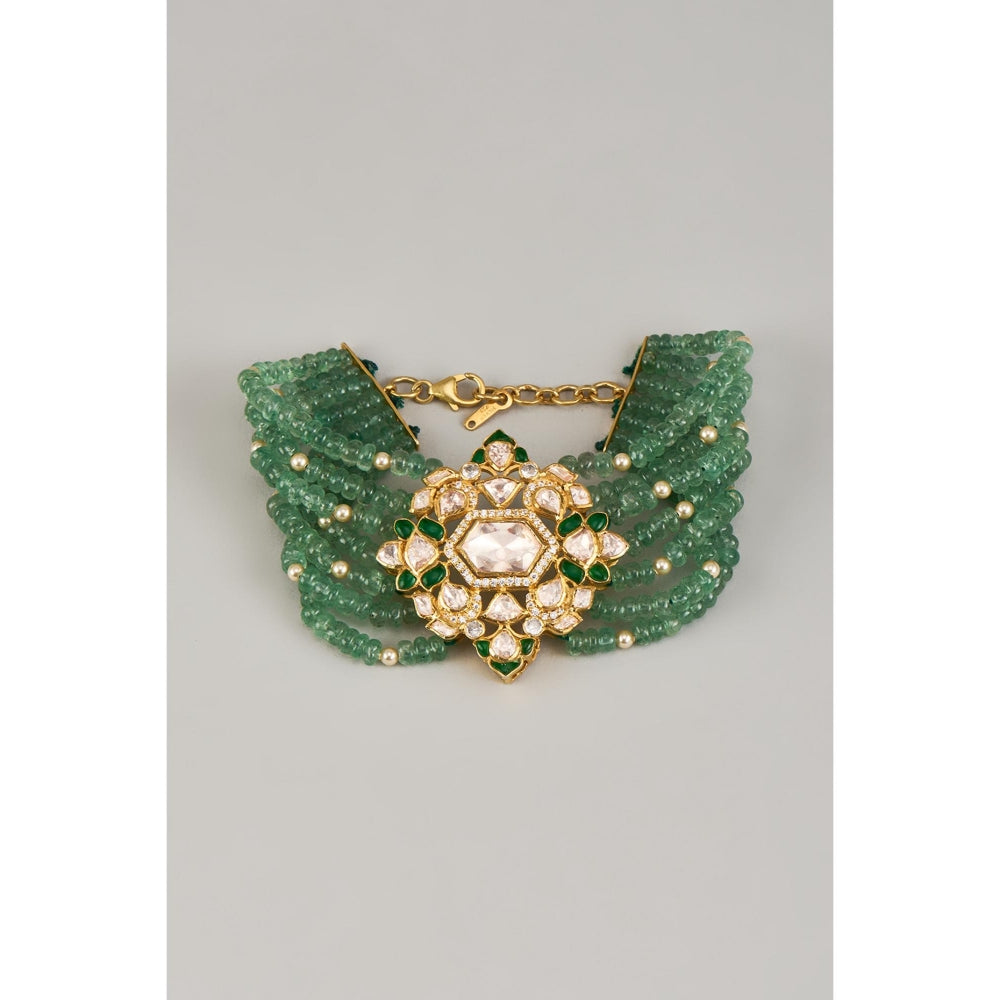 KARISA DESIGNS Teej Green Moissanite Bracelet