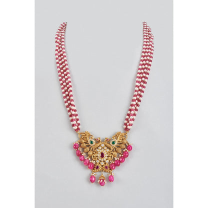 KARISA DESIGNS Manda Moissanite Pendent with Pearl String and Beads