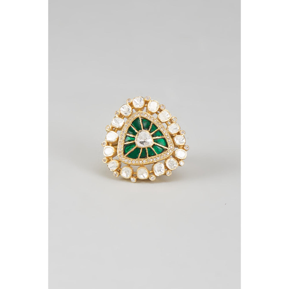 KARISA DESIGNS Almora Moissanite Green Ring