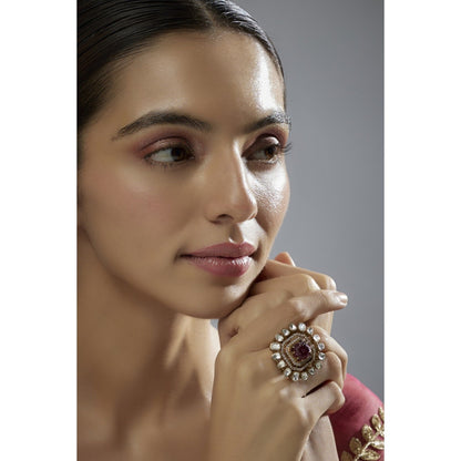 KARISA DESIGNS Purple Shiraaz Moissanite Ruby Ring