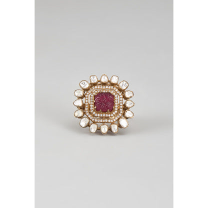 KARISA DESIGNS Purple Shiraaz Moissanite Ruby Ring