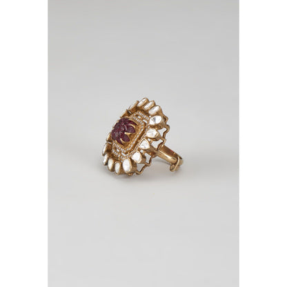 KARISA DESIGNS Purple Shiraaz Moissanite Ruby Ring