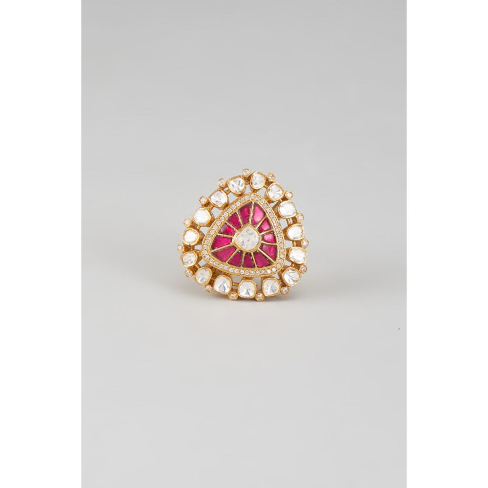 KARISA DESIGNS Almora Moissanite Red Ring