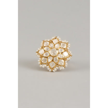KARISA DESIGNS White Floral Moissanite Ring