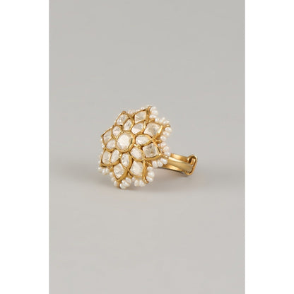 KARISA DESIGNS White Floral Moissanite Ring
