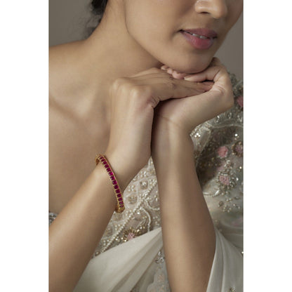 KARISA DESIGNS Giza Red Kundan Kada