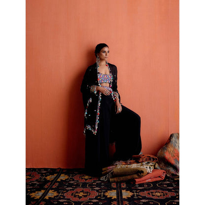 Karishma Khanduja Arshad Black Tassels Cape