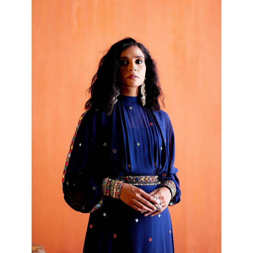 Karishma Khanduja Arshad Blue Embellished Dress