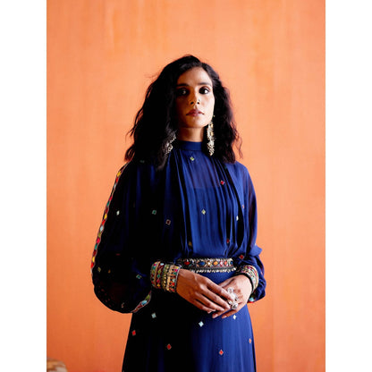 Karishma Khanduja Arshad Blue Embellished Dress