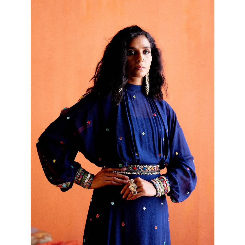 Karishma Khanduja Arshad Blue Embellished Dress