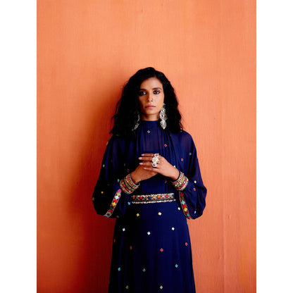 Karishma Khanduja Arshad Blue Embellished Dress