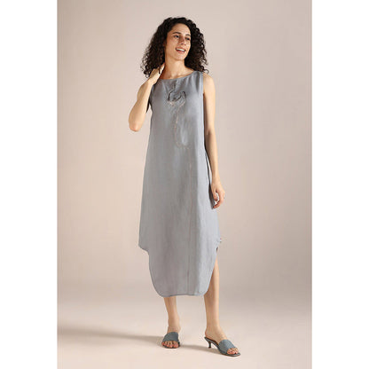 Kaveri Body Line Roots Dress-Shadow Grey