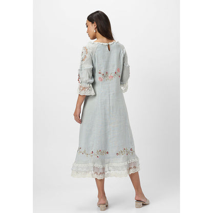 Kaveri Blue Bed Of Rose Dress