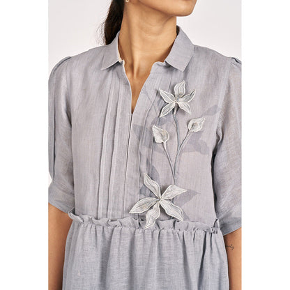 Kaveri Shadow Blue Lilly Burst Amanda Dress