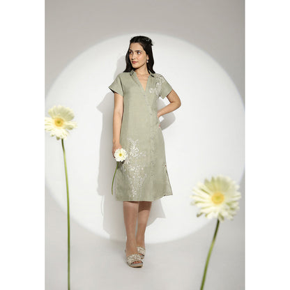 Kaveri Green Sage Wave Dress