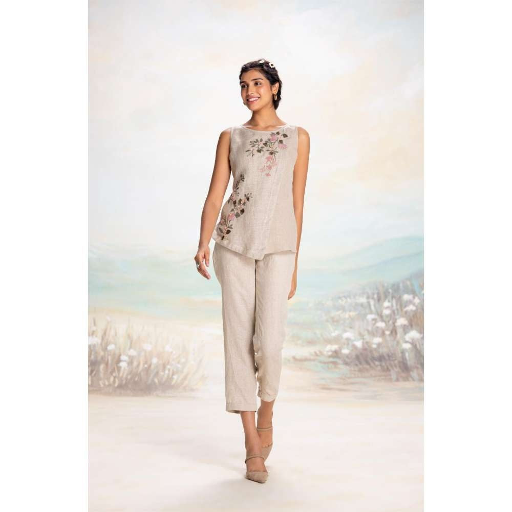 Kaveri Taupe Tsukiyama Angle Co-Ord (Set of 2)