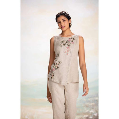 Kaveri Taupe Tsukiyama Angle Co-Ord (Set of 2)