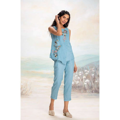 Kaveri Blue Tsukiyama Angle Co-Ord (Set of 2)
