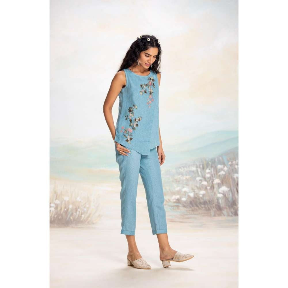 Kaveri Blue Tsukiyama Angle Co-Ord (Set of 2)